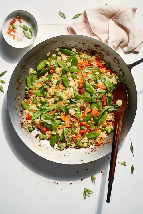 como hacer arroz integral con verduras